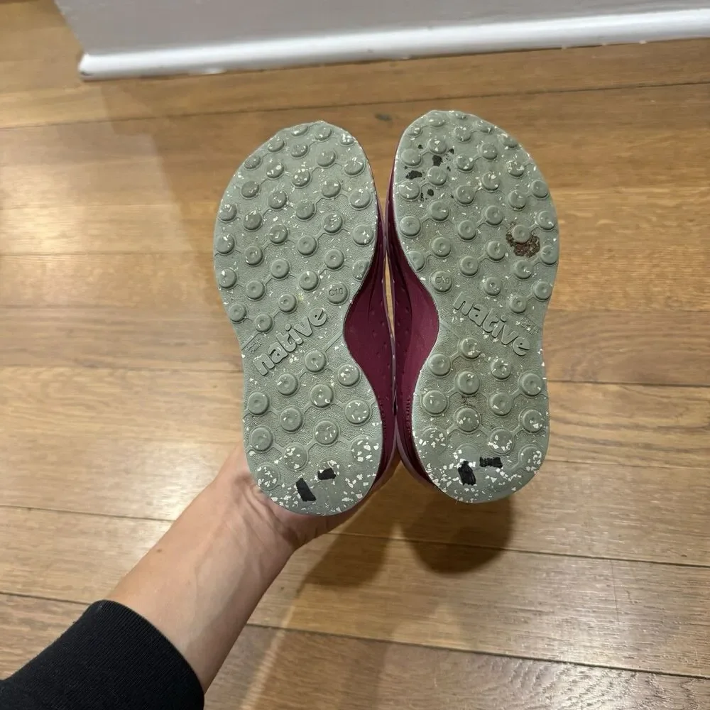 Native Robbie Roam Pink Burgundy Maroon Slip-On Casual Shoes Sz 10